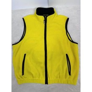 Ebtek Vintage Eddie Bauer Mens Fleece Vest Yellow Polartec Large